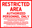 Aluminum Restricted Area Sign