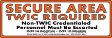 TWIC Secure Area Sticker